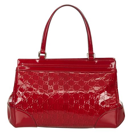 gucci red shoulder bag|Gucci red patent leather bag.